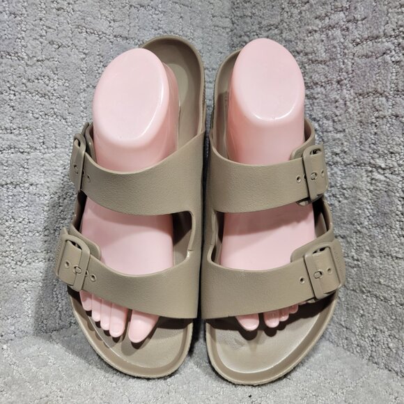 Birkenstock Arizona Essentials Eva Size 42 L11 M9 Gray Taupe Buckle Sandals - Picture 6 of 13